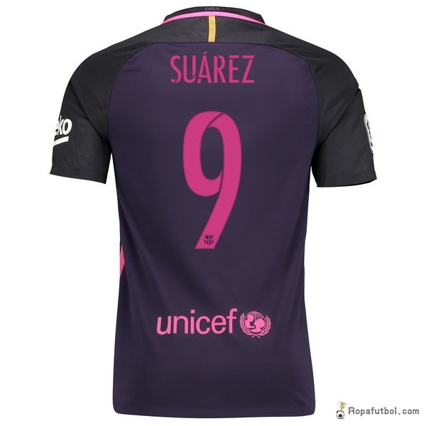 Camiseta Barcelona Replica Segunda Ropa Suarez 2016/17 Purpura